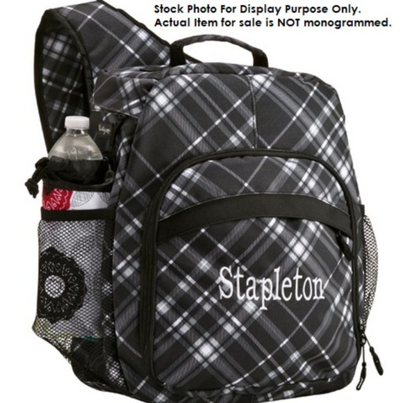 ThirtyOne Black White Plaid Backpack Exclusive Item HTF  *FIRM* main image 11